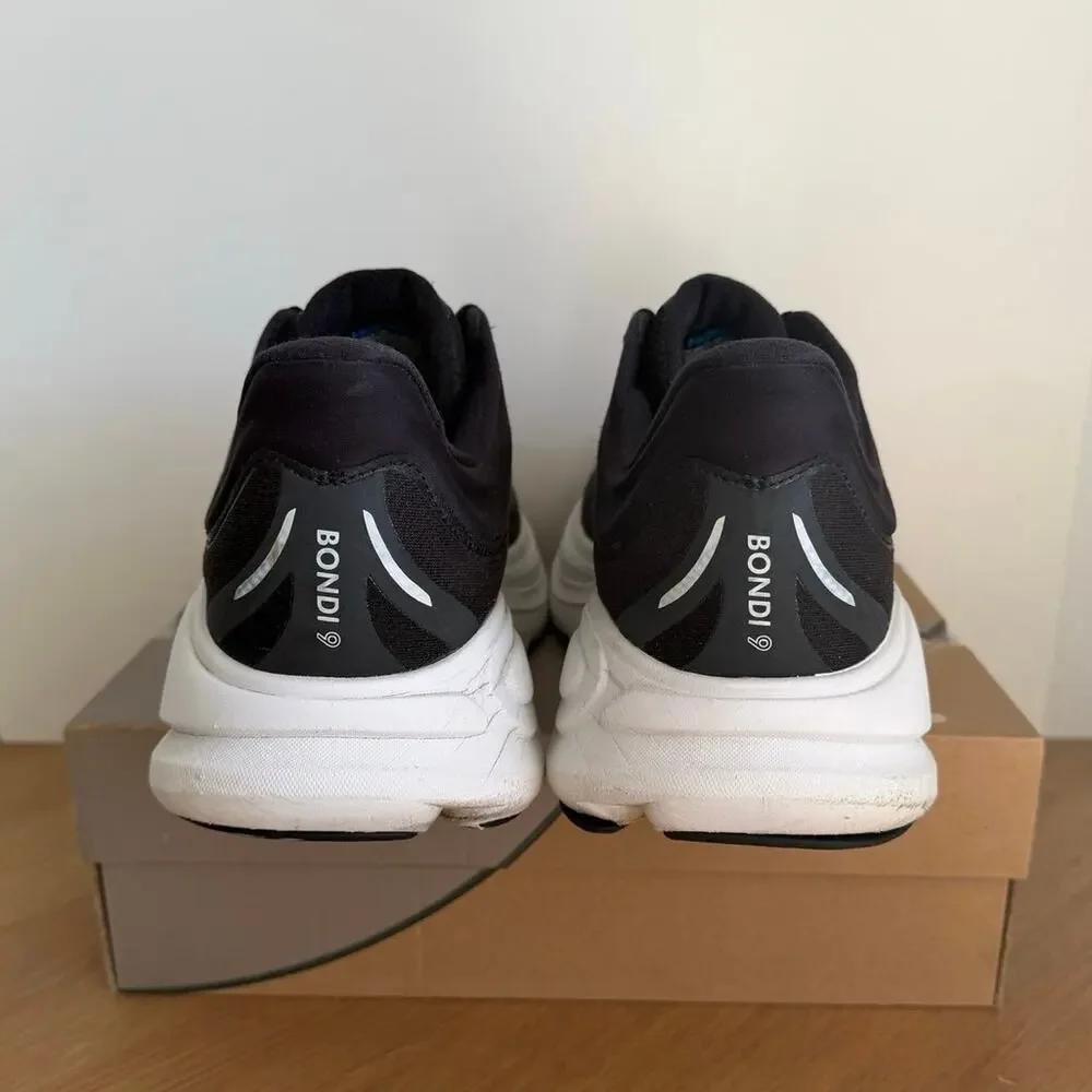 HOKA ONE ONE Bondi 9 Black/White Men Running Sneakers- SZ 13 Wide
